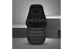 SHALWINN Pushchair Footmuff,Baby Stroller Cosy Toes Liner Buggy Padded,Universal Baby Sleeping Bag Footmuff,Windproof Warm Thick Cotton Pad Fitting for Pushchairs Strollers Prams Buggy, 0-6 Age (Black)