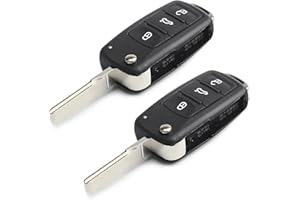 Kesiku 2 Stück Vw Schlüsselgehäuse für Vw Polo Sharan Touran Tiguan Beetle Caddy Golf Transporter Scirocco Jetta Autoschlüssel, 3 Tasten Vw Polo Schlüssel, Ersatzschlüssel Vw Touran Fernbedienung