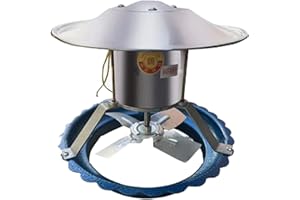 UZIAH Aspiratore di Fumo 120W Aspiratore di Fumo Aspiratore per Camino Aspiratore di Canna Fumaria, Induttore di Tiraggio del Camino Aspiratore per Camino per Estrattore d'Aria per Barbecue,17.5~24cm