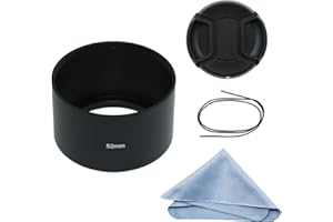 SIOTI Longue focalisation Métal Pare-Soleil avec Chiffon de Nettoyage et Capuchon d'objectif Compatible avec Leica/Fuji/Nikon/Canon/Samsung lentille à Filetage Standard
