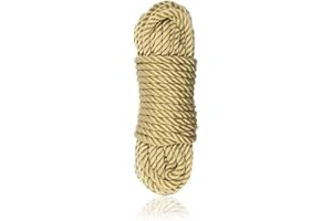 KuTi Kai Multi Functional Faux Hemp Cord Ropes Soft Imitate Hemp Cord Ropes 6 mm Braided Cord (Faux-Soft-10M(32ft))