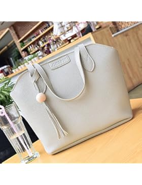 Elistelle Tasche Damen Shopper Elegant Quaste Handtasche Set Taschen Tote Schultertasche Umhängetasche 3 PCS