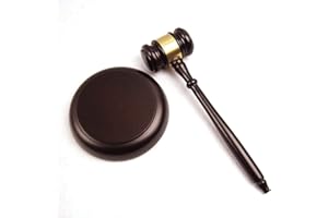 MOVKZACV Holzhammer und Klangklotz für Anwälte, Richter, Auktionshammer, langer Griff, Auktionshammer, Richter