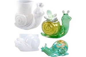 Paotxpum 2 PCS Snail Silicone Molds 3D Large Flower Pot Vase Resin Molds Animal Silicone Molds for Epoxy Resin Cute Snail Epoxy Molds Animal Flower Pot Silicone Mold for Resin Casting, DIY Craft