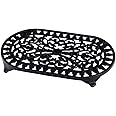 Victor Traditional Oval Trivet, Black, Cast Iron, 34.5x20.5x3 cm