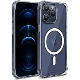 Transparent Hybrid Case with Corner Protection Compatible with MagShield Series MagSafe for Minesk iPhone 12 Pro Max Ultra Strong Magnetic Circle