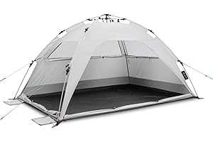 ‎QEEDO qeedo Quick Palm Strandmuschel mit UV-Schutz (UV80) & kleinem Packmaß - Leichtes, schnell aufzubauendes Strandzelt (Quick-Up System) bietet Sonnenschutz & Windschutz am Strand, vor allem für Kinder