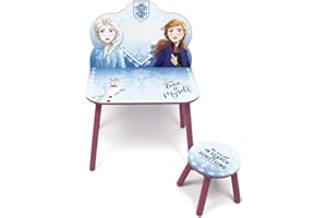 familie24 Frozen - Die Eiskönigin Holz mit Spiegel Schminktisch Frisiertisch Kosmetiktisch Stuhl Sitzgruppe Schreibtisch Hobbytisch Kinderzimmer