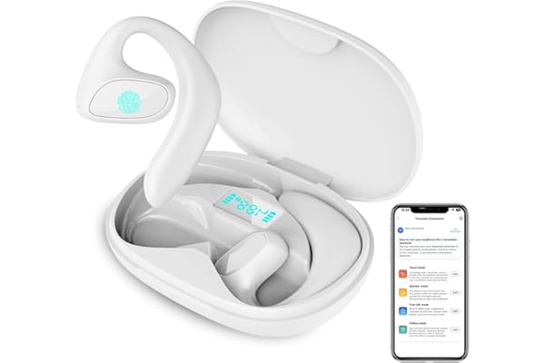 Meacode Ai Translation Earbuds,Traducteur Instantané 144 Langues, 30h Autonomi,Réduction De Bruit,2026 New Écouteurs Ouverts (Blanc)
