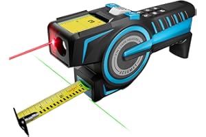 ACEGMET by MiLESEEY Metro di Nastro Laser Digitale 3 In 1, Metro Laser con Nastro di Chiusura Automatica Lettura Digitale Istantanea, Linea Laser Estesa, Misurazione Incrementale Laser A Nastro