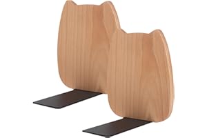 Heiqlay Fermalibri per Mensole, 2 Pezzi Ferma Libri per Libreria Faggio, 14 x 12cm Reggi Libri, Ferma Libri da Scaffale Base Antiscivolo, per Biblioteca, Ufficio, Casa, Scuola