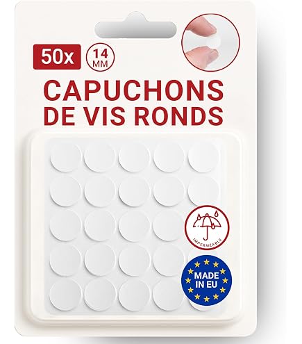 Lot De 100 Caches Vis En PVC Blanc – Diamètre 14 Mm Pour Habiller Vos Fixations
