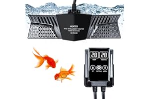 BAUSATZ Aquarium Heater 200W Submersible Fish Tank Heater Submersible Aquarium Heaters PTC Ceramic Titanium Intelligent Heater for Aquarium Fish Tank 100 Litre Fish Tank Accessories (UK Plug)