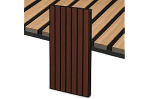 MASTERBRICO Pannello Fonoassorbente Decorativo Effetto Legno 275x60 cm – 1,65 mq per Pacco, Pannello Insonorizzante in MDF per Isolamento Acustico di Soffitto e Pareti, Spessore 6 mm (NOCE SCURO)