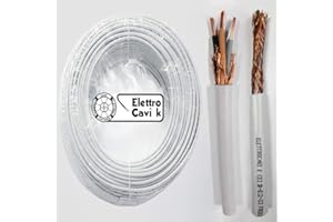 FABBRICA CAVI ELETTRICI ELETTRO CAVI K CAVO SCHERMATO FR2OH2R 3x0,75 mm² GOMMATO ANTIFIAMMA TRIPOLARE FLESSIBILE 3 POLI 10 METRI - MARCA ELETTRO CAVI K