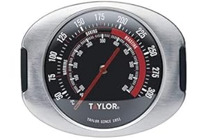 Thermomètre De Four Taylor Pro, Clip De Suspension Et Support, Prise En Main Facile, Acier Inoxydable, Plage De 100 °F À 600 °F