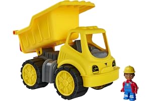 BIG Spielwarenfabrik 800054836 - Power Worker Dumper - Tippbart Lastutrymme, Power Worker figur Ingår, Dumpern Rymmer ca. 1 l, Från 2 år, Tillverkad i Tyskland