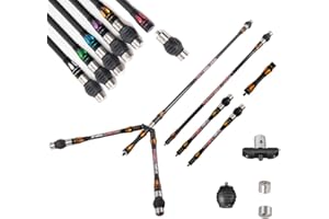 wolfman Tir à l'arc Set Stabilisateurs de Barre D'équilibre Amortisseur en Carbone Pure 3K Tige D'équilibre Barre 5" 10" 30" Barre en V pour Arc Classique de Compétition Arc à Poulies