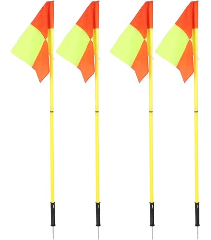 Jeu De 4 Poteaux De Corner Flexibles Sporti France - PVC Avec Fanions - Sécurisé Et Articulé