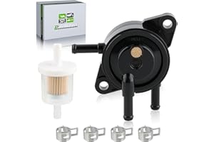 partszen 49040-7001 Fuel Pump for Kawasaki FH381V FH430V FH451V FH500V FH531V FH541V FH580V FH601D FH601V FH641D FH641V FH661V Engine Lawn Mower with 49019-0027 Fuel Filter with Clamps