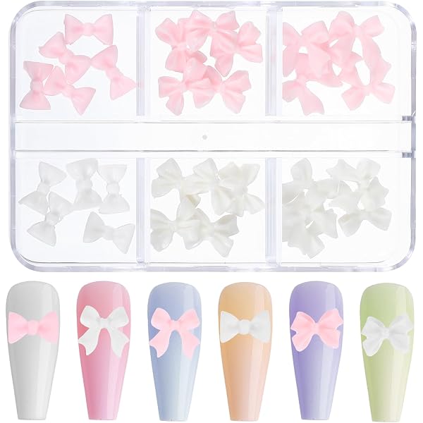 100 Stück 3D-Schleifen-Nageldekorationen – Bunte Harz-Schleifen Für Nailart & DIY