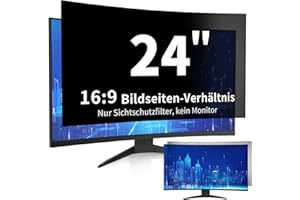 ‎DEJIMAX DEJIMAX Monitor Blickschutzfolie 24 Zoll für Computer 16:9 Seitenverhältnis, Anti -Blendung & blaues Licht, 24" Privacy Screen Filter, Monitor Datenschutzfolie, Bildschirmschutz für Büroarbeit