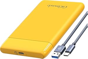 GiGimundo Case HDD 2.5, Sata USB C USB 3.1 (6 Gbps) con UASP, montaggio senza attrezzi,Tool Free, colore giallo (GGM25-C3)