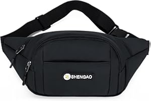 GRACETOP Marsupio Sportivo con 4 Zip-Marsupio, Marsupio Running Uomo Donna Impermeabile con la Tracolla Regolabile per Ciclismo Running Escursionismo Viaggio (Nero)