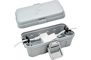 HRENSAW Wetterfester elektrischer Anschlusskasten,Elektrokasten für den Außenbereich, wasserdichte kabelbox,Sicherheitsbox,Outdoor Box wasserdicht for Timers, Extension Cables, Holiday Lights,grau