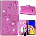 Produktbild Vectady für Samsung Galaxy J4 Plus [NO für J4] Hülle, Handyhülle Case Schutzhülle Leder Handytasche Lederhülle mit Spiegel Glitzer Diamant Magnet Flip Cover für Samsung Galaxy J4 Plus,Rosa