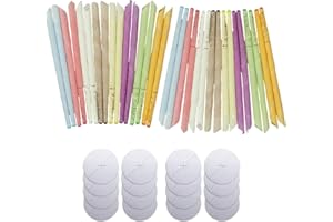 DULSPUE Candele per Orecchie,Candele coniche Cave per la Pulizia delle Orecchie, in Cera d'api Naturale, atossiche, fragranze biologiche, con 16 Dischi protettivi, 32 pz 8 Colori