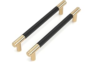 LONTAN 2 Pack Black Kitchen Handles 160mm Black Cupboard Handles Aluminum Alloy Kitchen Cupboard Pulls for Wardrobe Bathroom Cabinet Drawer