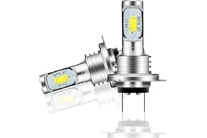 JUTTAUTO H7 LED Headlight Bulbs 4000 Lumens Bright LED Light, 6000K Cool White Fog Light Conversion Kit IP68 Waterproof, Quick Installation, Pack of 2