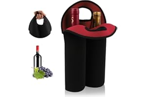 Desing Wish 2 Botellas Bolsa Botella Vino 750 ml Bolsas de Regalo Funda Aisladas Enfriador Aislante Bebidas Accesorios Vino Bolsas Neopreno Protectoras Refrigerador Bolsas para Viajes Picnic Fiesta