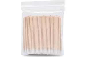 GRANVOO 1000 Stück Holz Spitz Wattestäbchen Applikatoren, Microblading Wattestäbchen, Holzgriff Micro Pinsel Reinigungsstäbe 10CM Lange für Augenbrauen Tattoo Beauty Make-up Nägel Tastatur Kamera