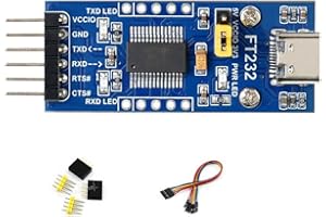 COOLWELL FT232 USB To UART (TTL) Communication Module, USB-C Connector, Compatible 3.3V/5V Logic Level, Supports Mac OS, Linux, Android, Wince, Windows 7/8/8.1/10/11...