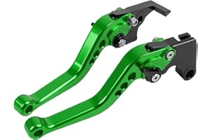 HAONEL Short Brake Clutch Lever Sets CNC Aluminum Replacement for Kawasaki 2017-2025 Z650 Z900 Ninja 650R ER-6F Vulcan S 650 EN650 KLE650 Versys 650 KLZ1000 Versys 1000 ZX-4R (Green)