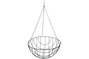 Oakland Gardens Wire Hanging Baskets 12 Inch (30cm) Hanging Planter for Indoor and Outdoor Use|Green Coated Steel Frame with Zinc-Coated Steel Chains|Ideal for Home Decor Garden Decoration|Pack of 1