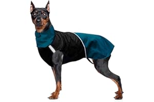 Manteau pour Chien, BelonLink Imperméable Veste pour Chien avec Trou de Harnais, Vent pour Chien avec Bandes Réfléchissantes Sûres & Buste Ajustable, pour Les Grandes Chiens anteau pour Chien (L)