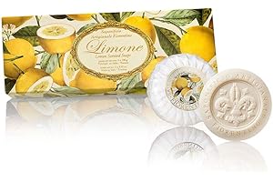 SAP FIORENTINO Zitronenseife, rund 3 St je 100g, handgemachte italienische Seife aus Fiorentino
