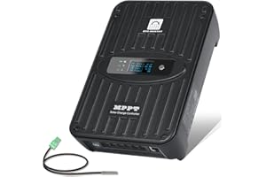 ECO-WORTHY Regulador Solar MPPT 40A controlador de carga solar 12V 24V Pantalla digital OLED , 99% de eficiencia de carga del panel solar controlador de litio, sellado y la batería inundada