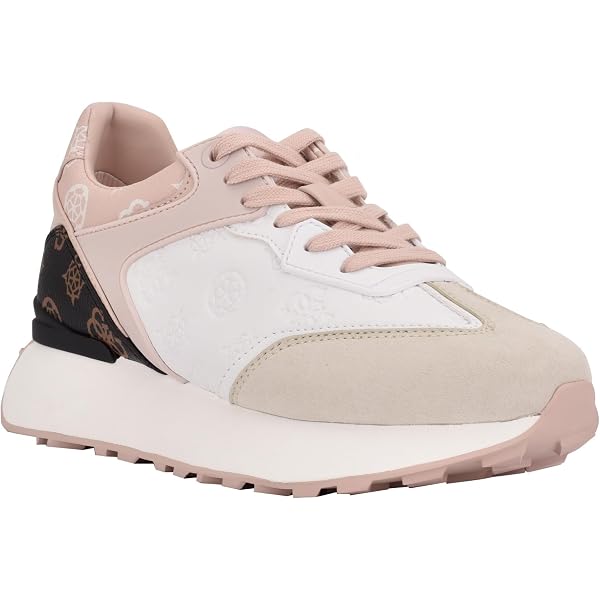 GUESS Women's Jesshe4 Sneakers - Logo Print Casual Shoes For Everyday Wear