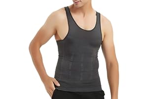 WannGe Mens Slimming Body Shaper Vest Shirt, Compression Muscle Tank