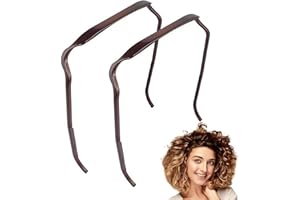 MEETTIKEY Confezione da 2 Cerchietti per Occhiali da Sole Quadrati, Cerchietto Invisibile per Occhiali da Sole Cerchietto per Capelli Alla Moda per Capelli Voluminosi e Stile (Giallo Marrone)