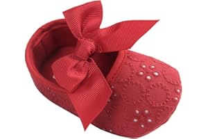 LACOFIA Baby Girls Christening Shoes Infant Crib Shoes Anti-Slip Soft Sole Prewalkers