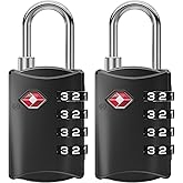 NOVLOCK TSA Combination 4 Digit Travel Lock - Security for Suitcase, Backpack, Sports Bag and Carry-on Luggage - Pack of 2, B