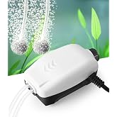 FEDOUR Ultra Quiet Aquarium Air Pump, 2W 2.5W Adjustable Oxygenator Pump for Fish Tank, Quiet Aerator for 1-250L Aquariums