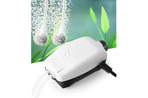‎FEDOUR FEDOUR 2W 2,5W Nano Whisper Aquarium Luftpumpe, 1 Ausgänge-168LPH 2 Ausgänge-264LPH Leiser Einstellbar Sauerstoffpumpe, Belüfter für 1-250L Aquarium