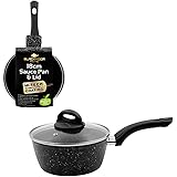 Blackmoor Sauce Pans/Black Coloured/Non-Stick/Cool Touch Handles/Suitable for Induction, Electric and Gas Hobs (Black, 18cm S