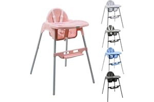 Monsieur Bébé - Chaise haute enfant, réglable hauteur et tablette - Plusieurs coloris